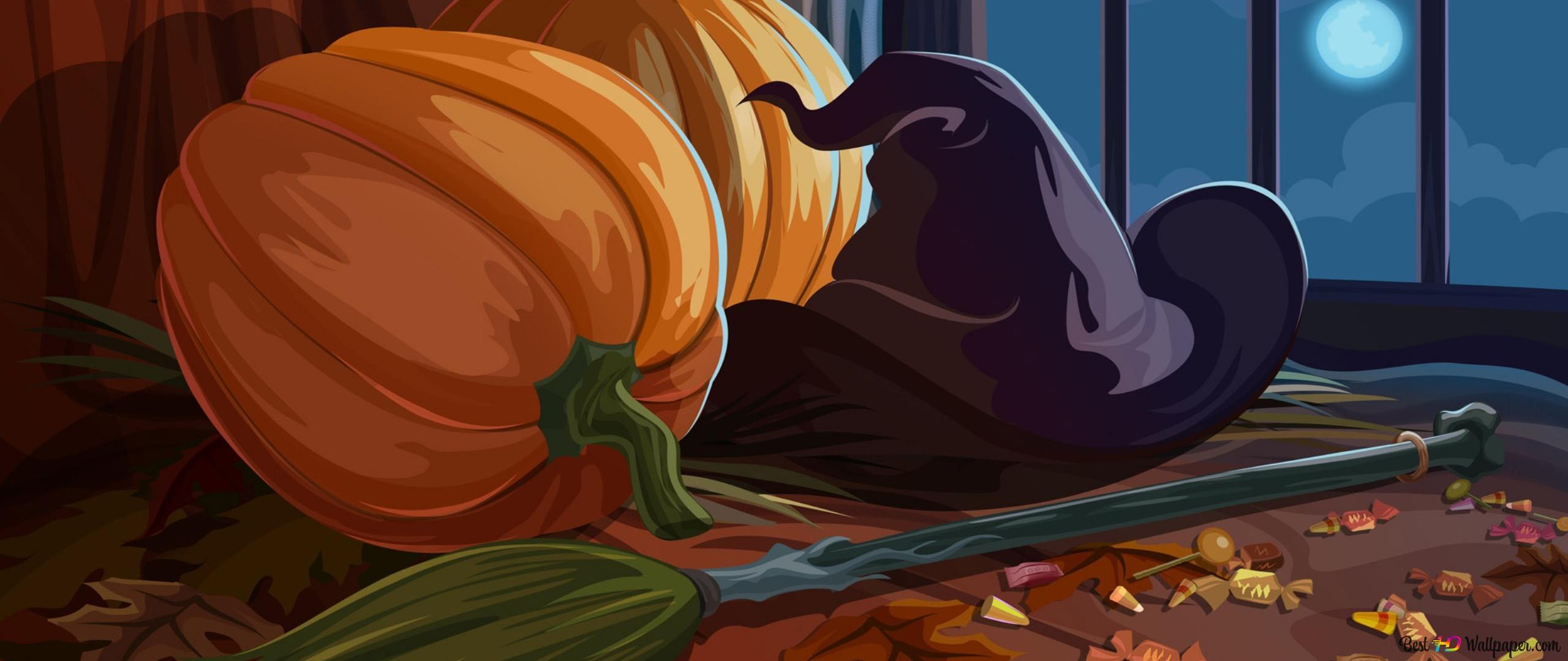Witch is ready for halloween 2K wallpaper download