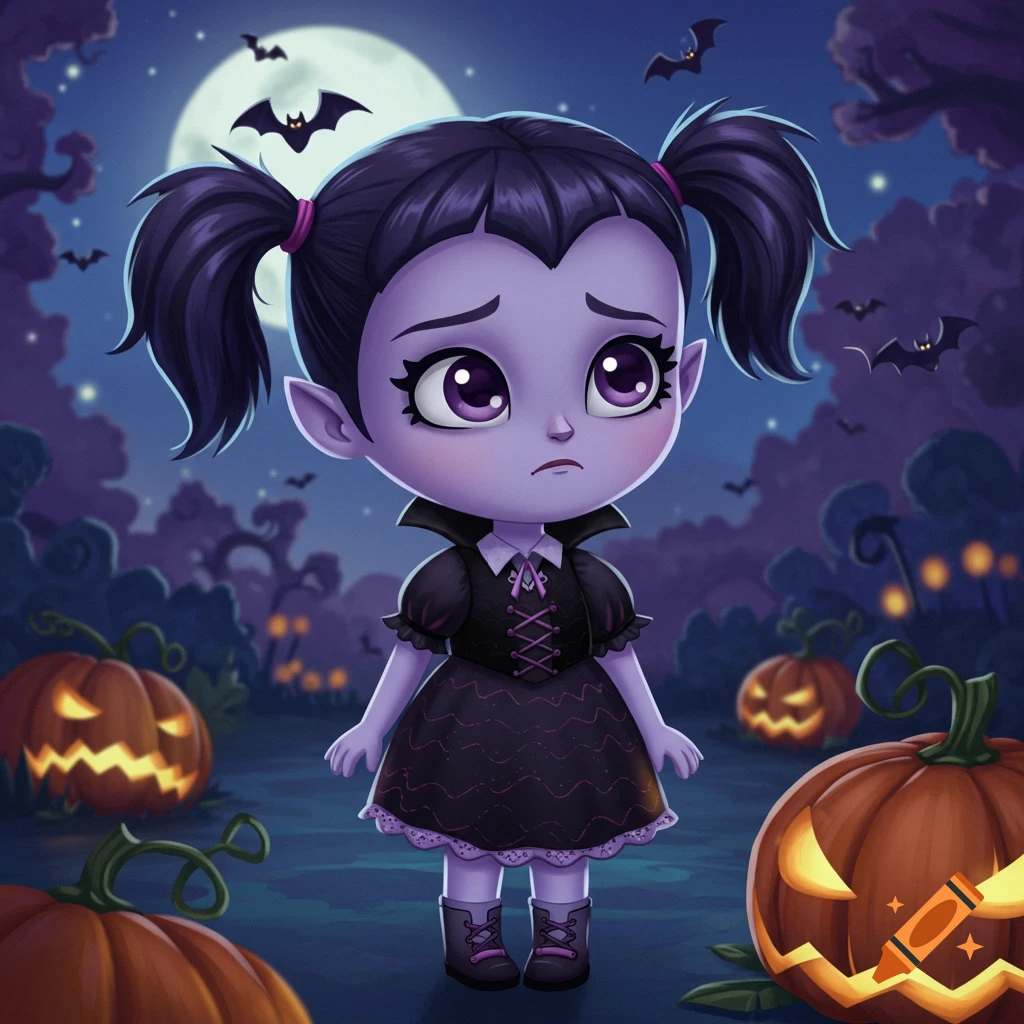 Colorful Halloween Cartoon Characters for Kids created on Craiyon