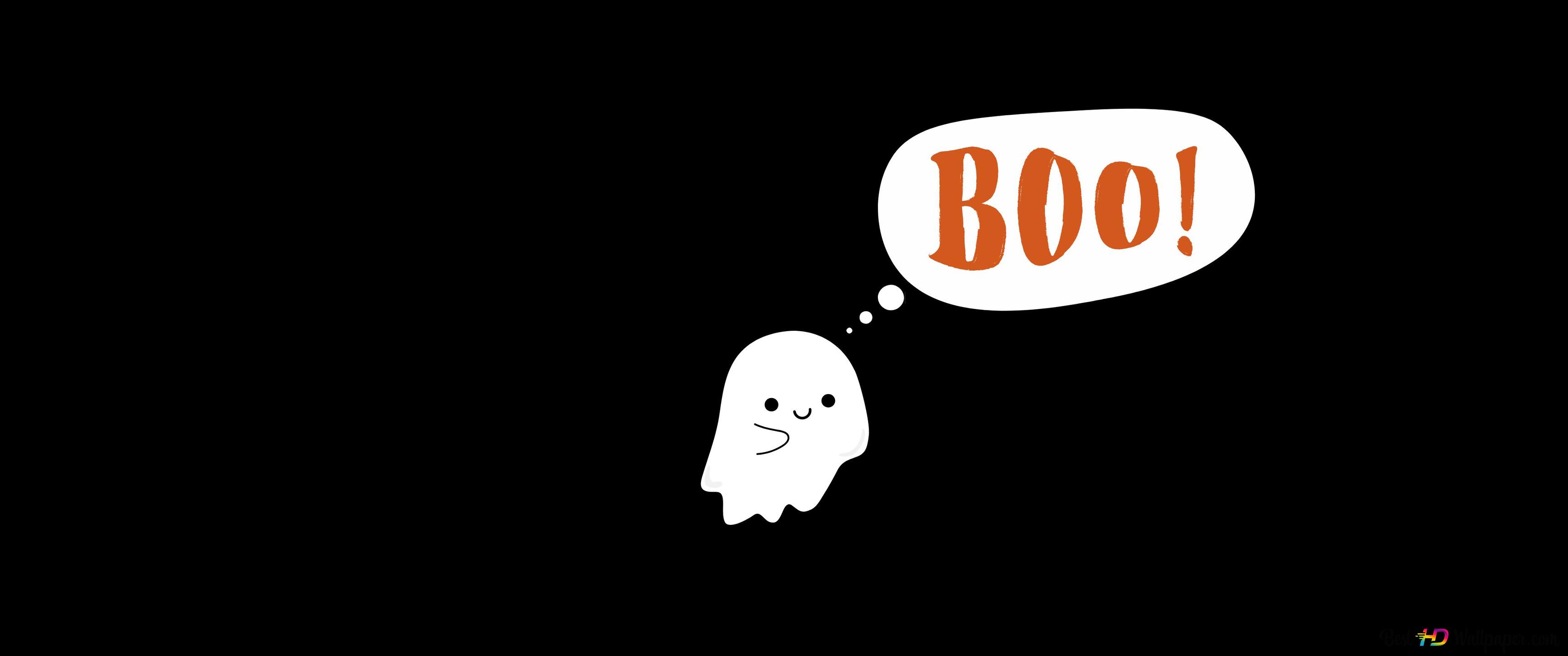 Halloween Boo, Minimalist 4K wallpaper download