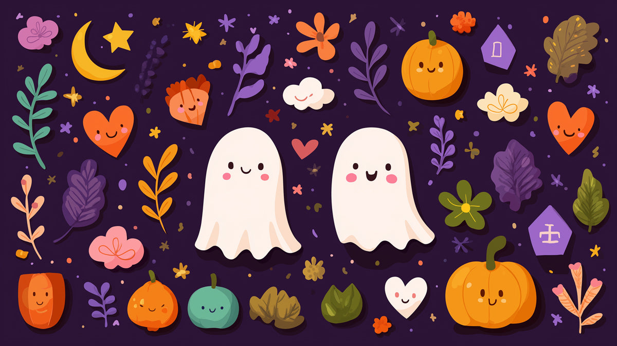 Friendly Halloween Characters Wallpaper. Spooky Cute Autumn Delights