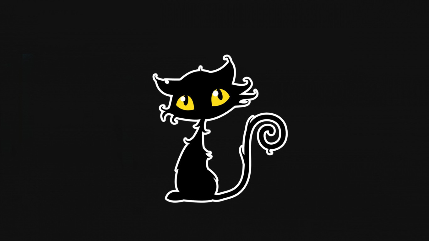 Halloween Black Cat Wallpaper Full HD 34272