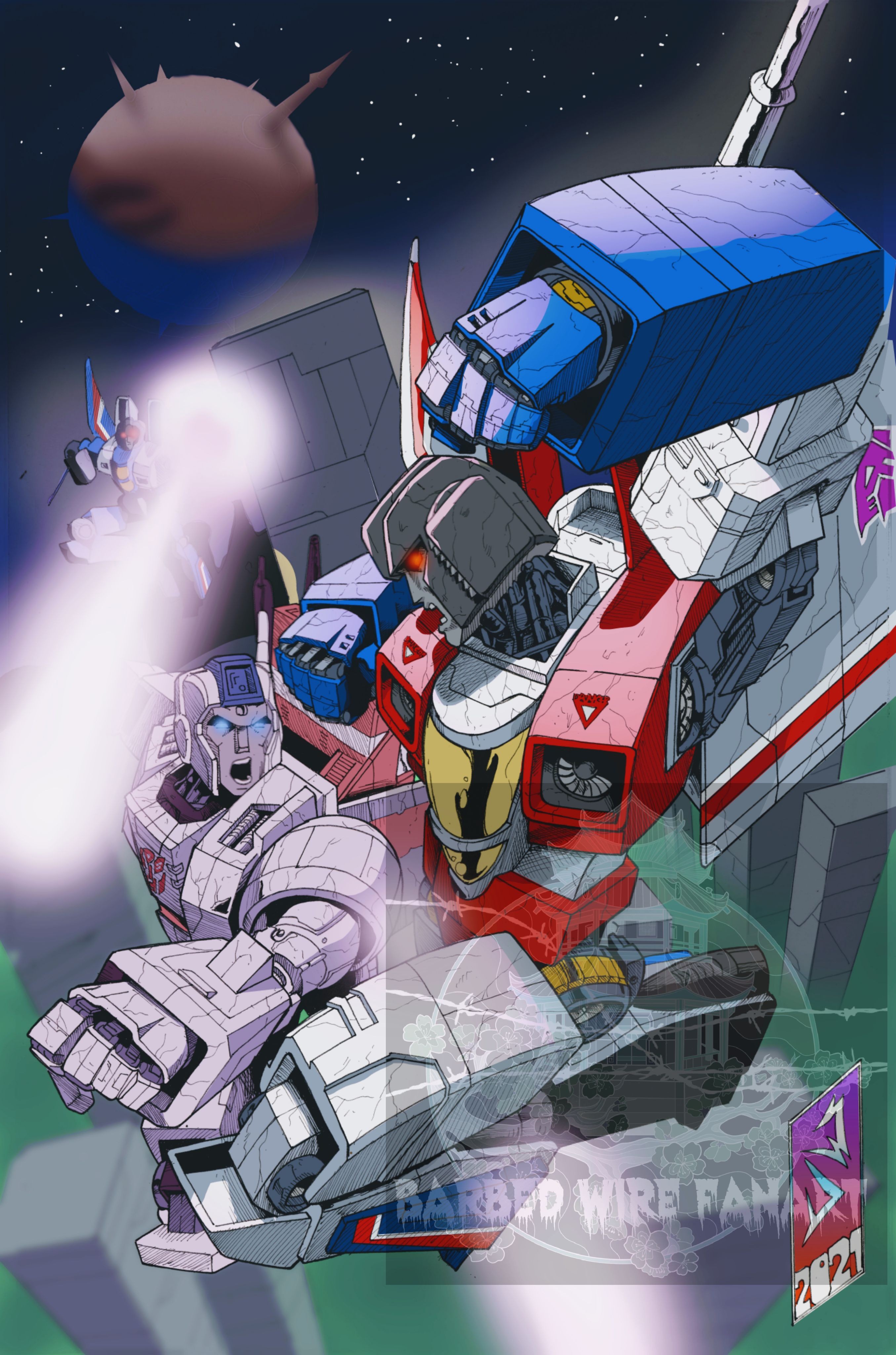 Finally got internet, so can start posting clear photo of art. If the following five choices who should I do next. 1. Galvatron. 2. Optimus Prime. 3.Grimlock 4. Hot Rod. 5. Quintesson