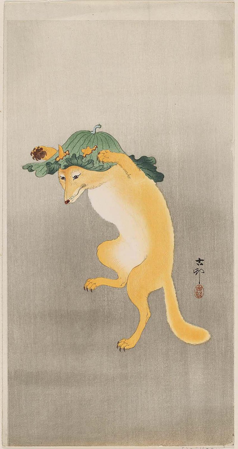 Ohara Koson Fox Image Wallpaper