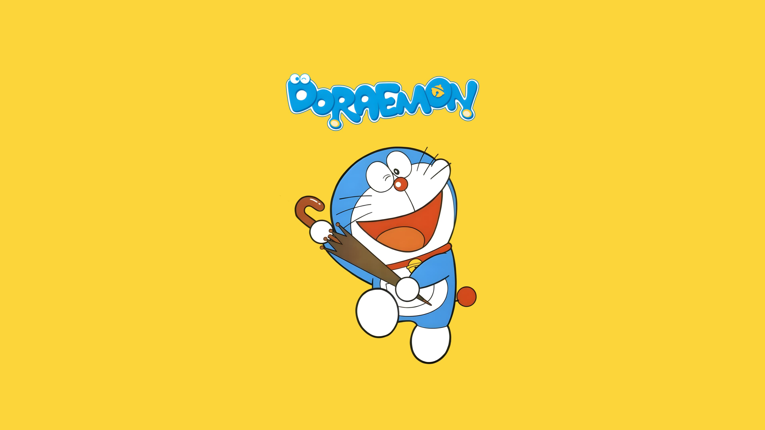 Doraemon Wallpaper 4K, TV series, Yellow background