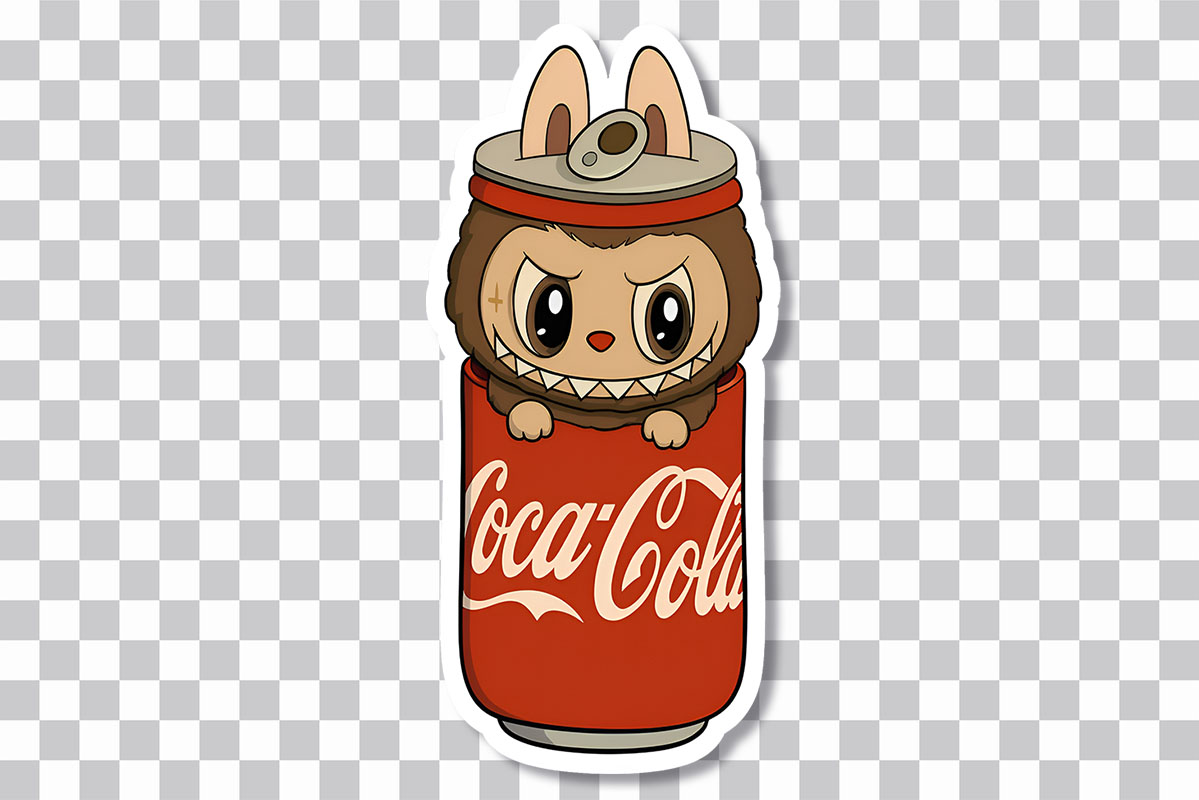 Coca Cola Labubu Sticker PNG Download