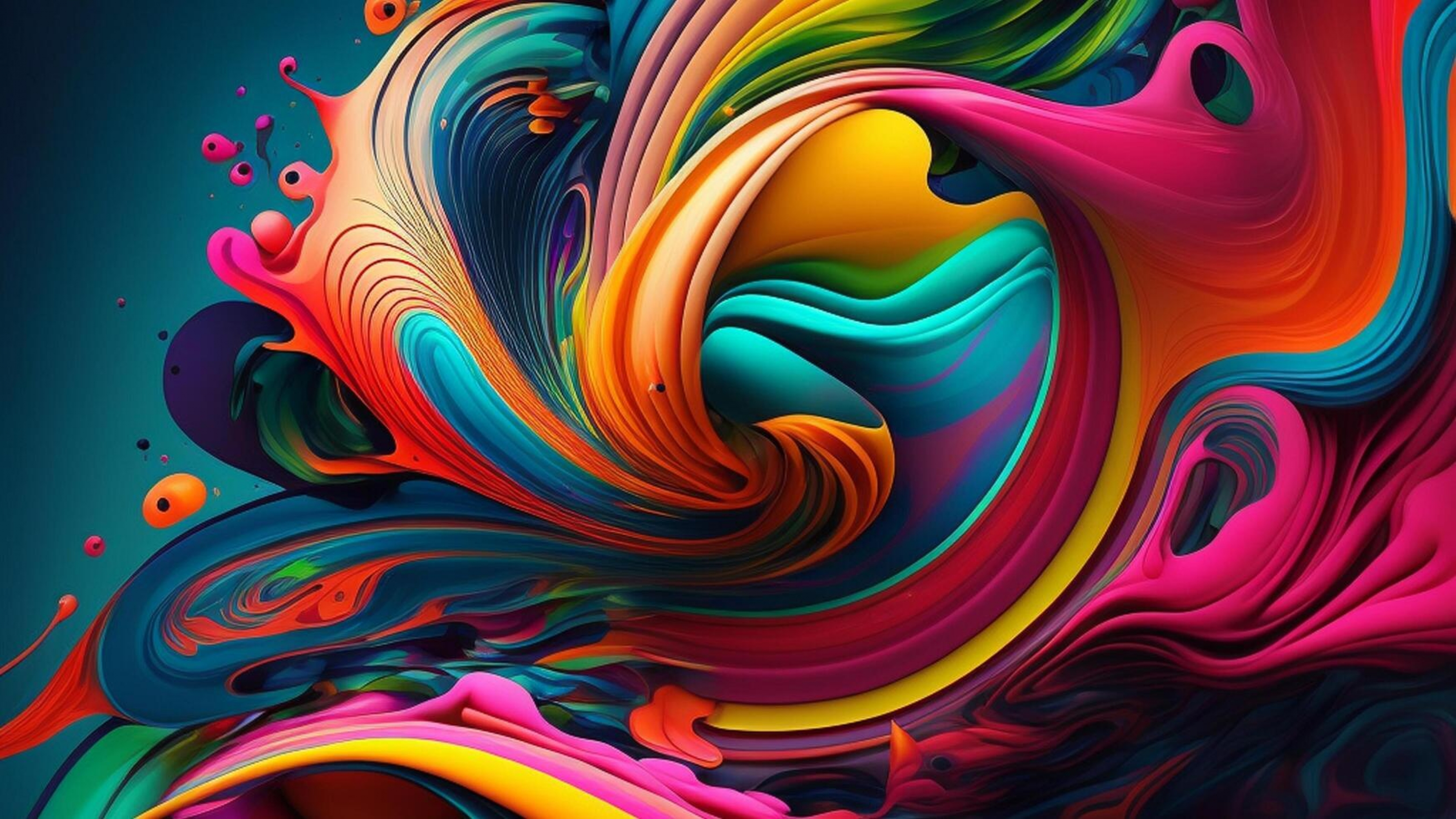 Explosion Of Color Multicolor Liquid 3D