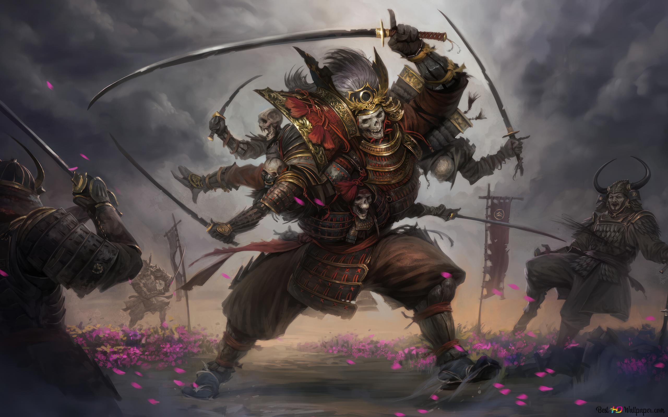 Samurai Skeleton Warrior 4K wallpaper download