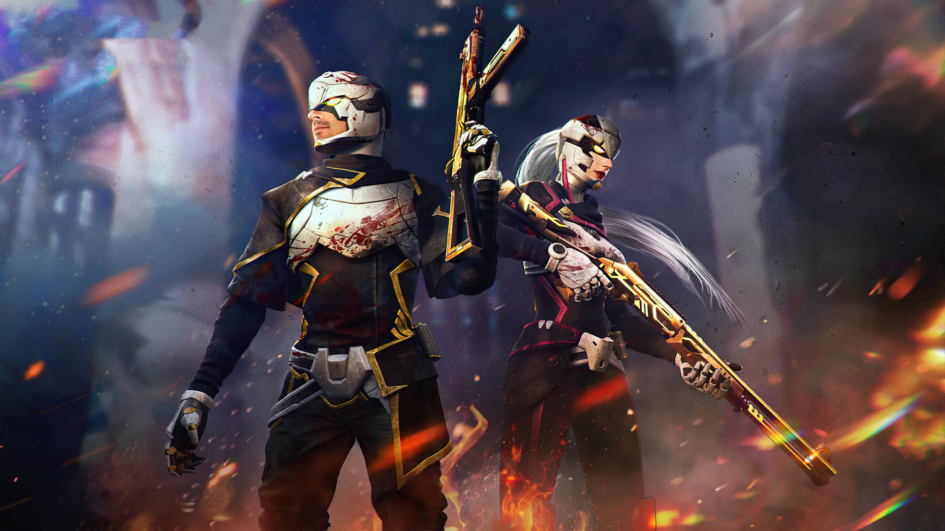 Download Free Fire Desktop White Skin Wallpaper
