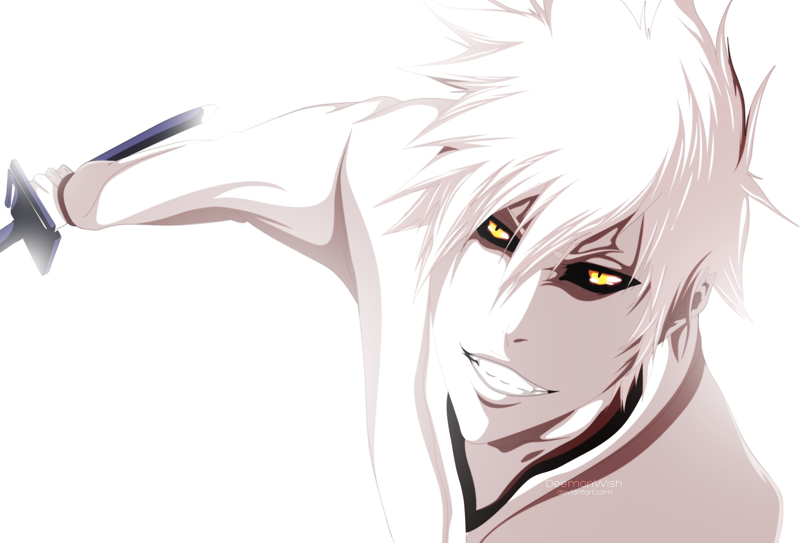 Wallpaper white, look, sword, anime, Bleach, White Ichigo for mobile and desktop, section аниме, resolution 2600x1746