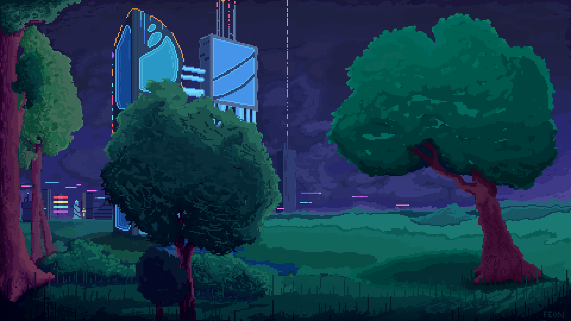 Animated Pixel Art Background