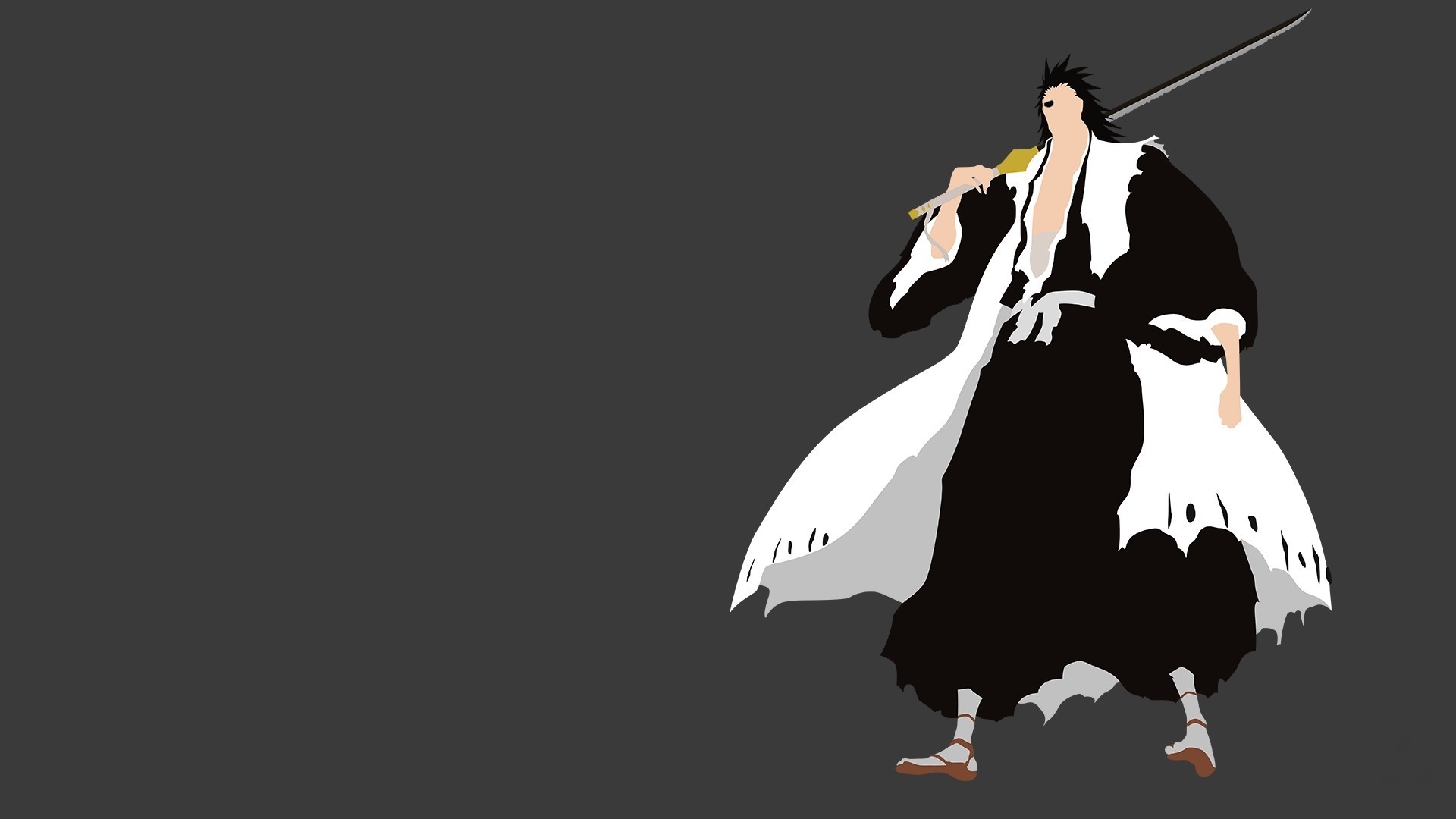 Wallpaper demon, sword, white, game, Bleach, devil, grey, anime for mobile and desktop, section минимализм, resolution 1920x1080