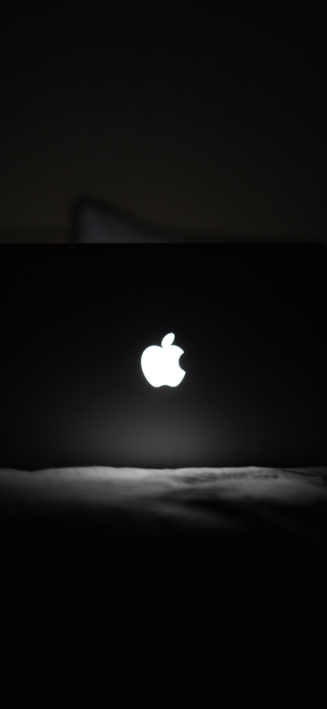 iPhone X wallpaper. apple logo dark bw life night black