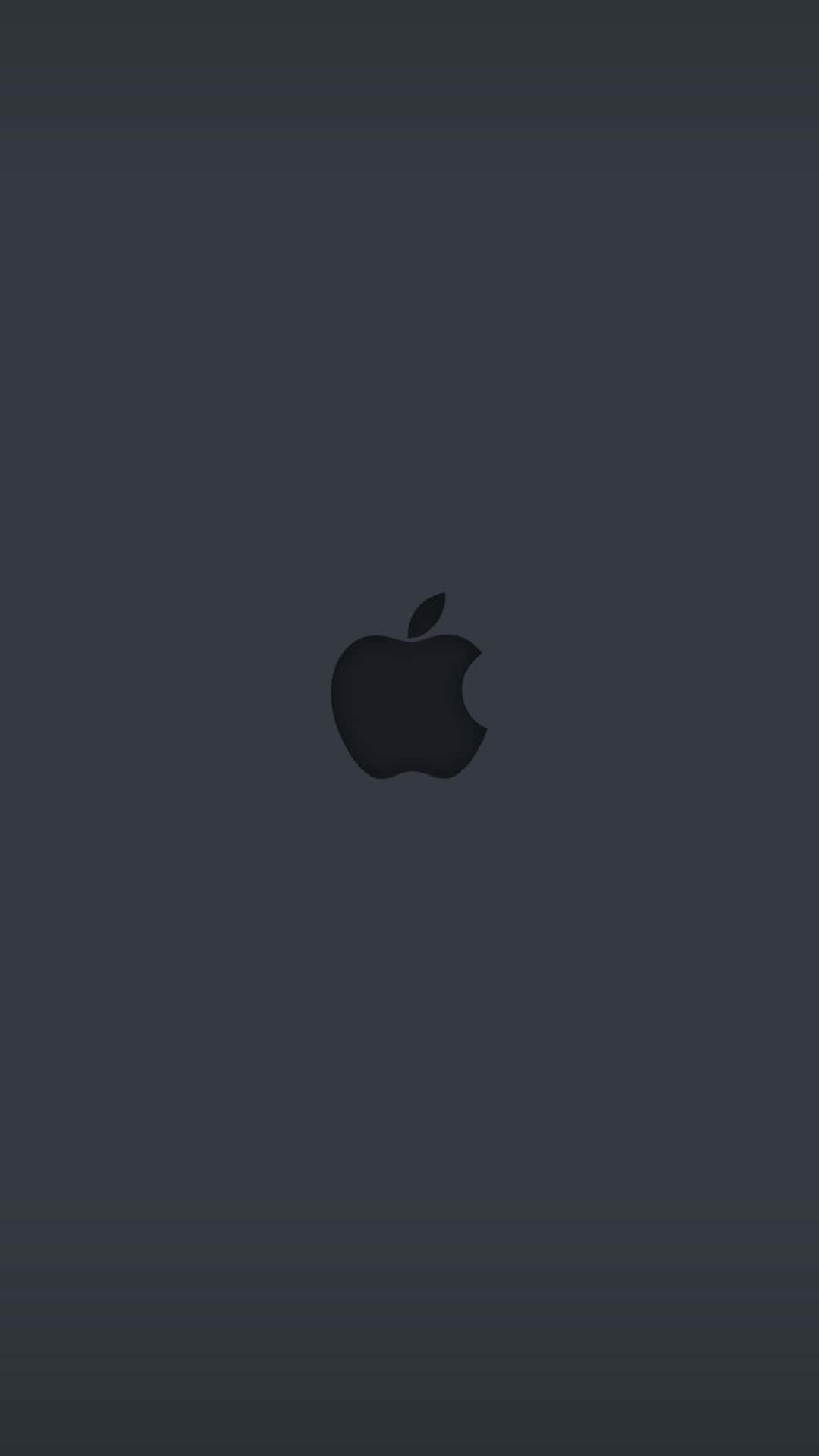 Download Black Apple Logo In Simple Gray Wallpaper