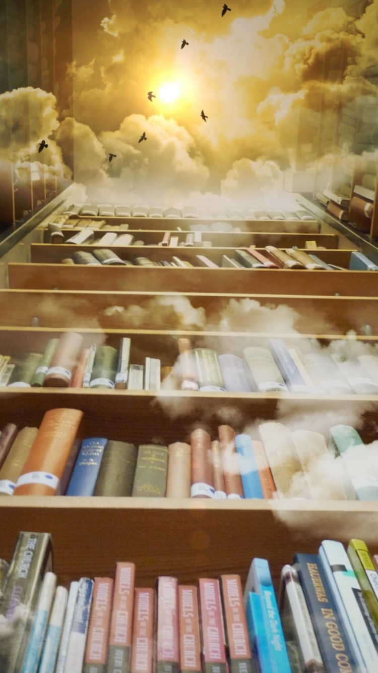 Phone wallpaper: Book, Man Made, Library, Magical, Fantasy, Mystical, Cloud 1224556