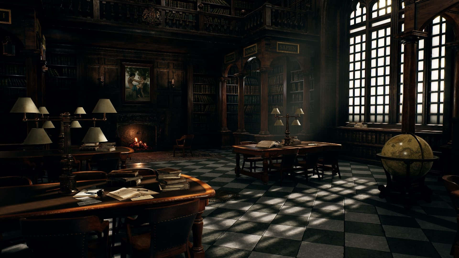 Download Discover the Magical World of Hogwarts Library Wallpaper