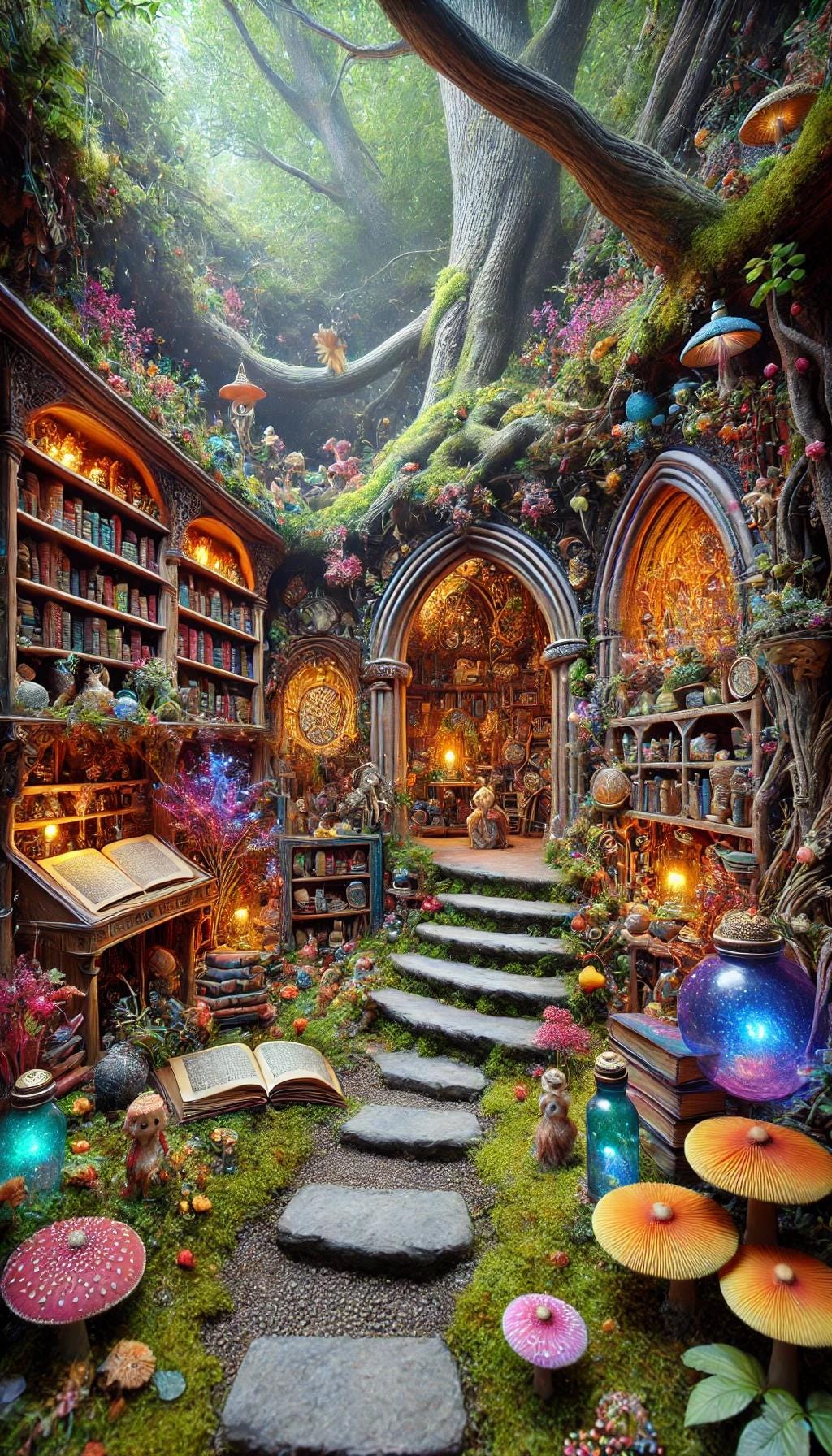 Magical Fantasy Library Wallpaper Set