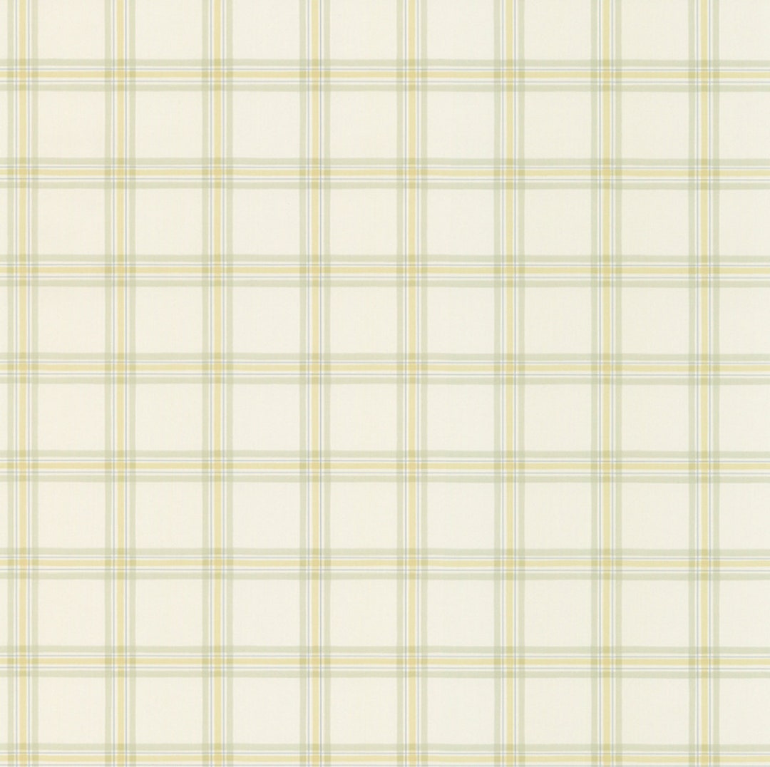 Light Plaid Print Wallpaper, Shabby Cottage Bedroom Accent Wall, Country Farmhouse Laundry, Neutral Nursery Stripe