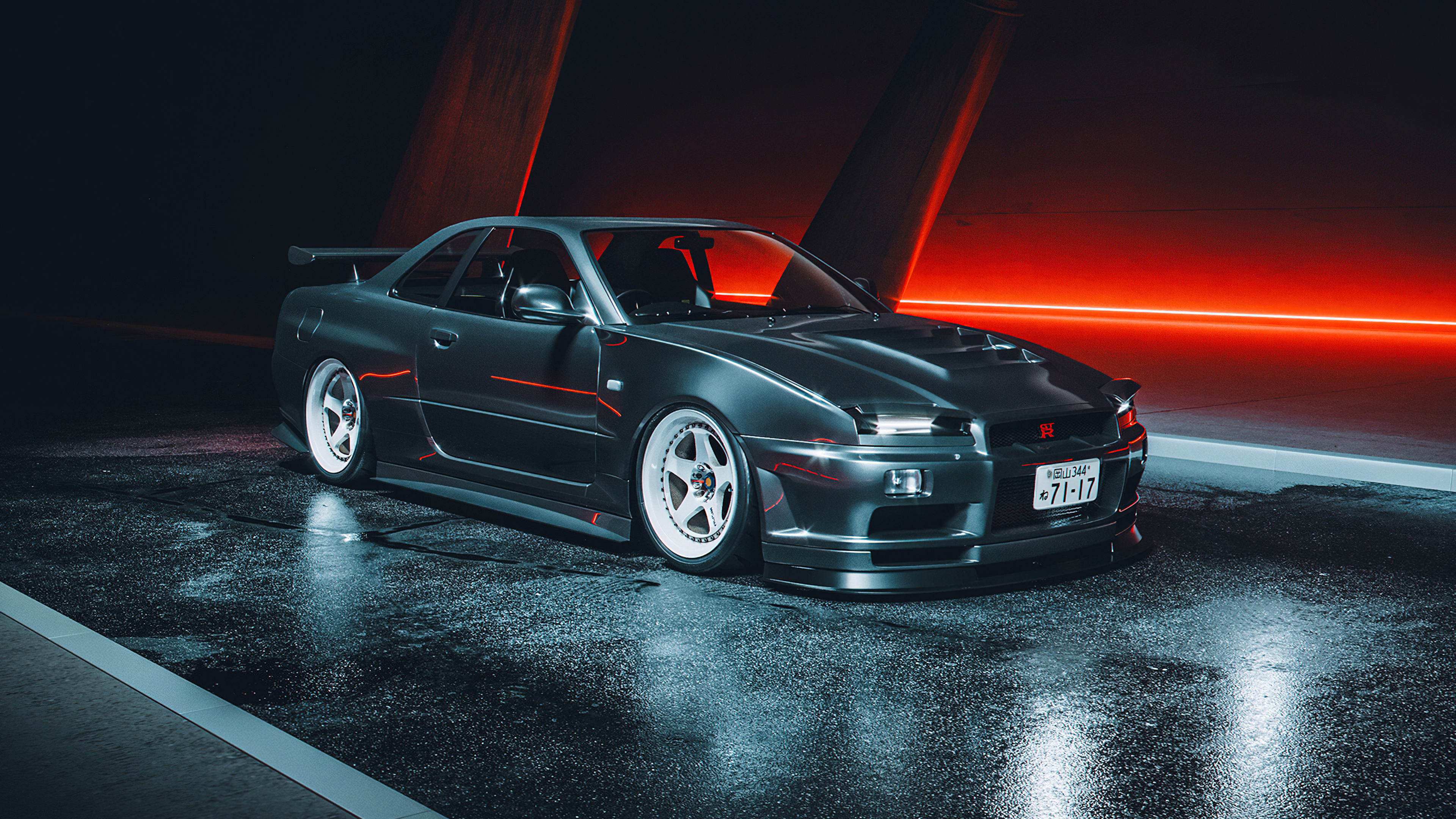Nissan Skyline GT R R34 Wallpaper 4K, JDM Cars, AI Art