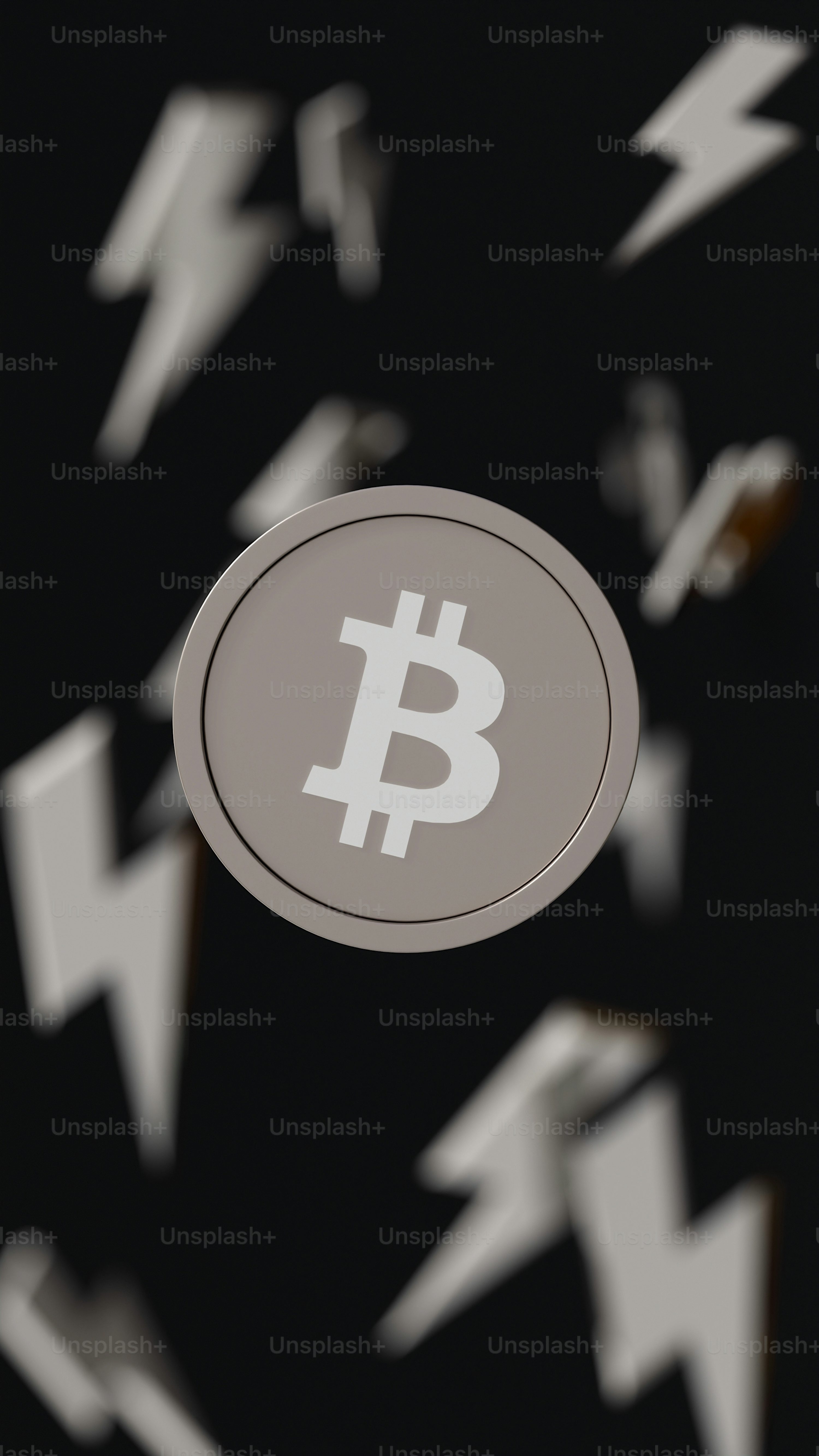 A bitcoin sticker flying photo