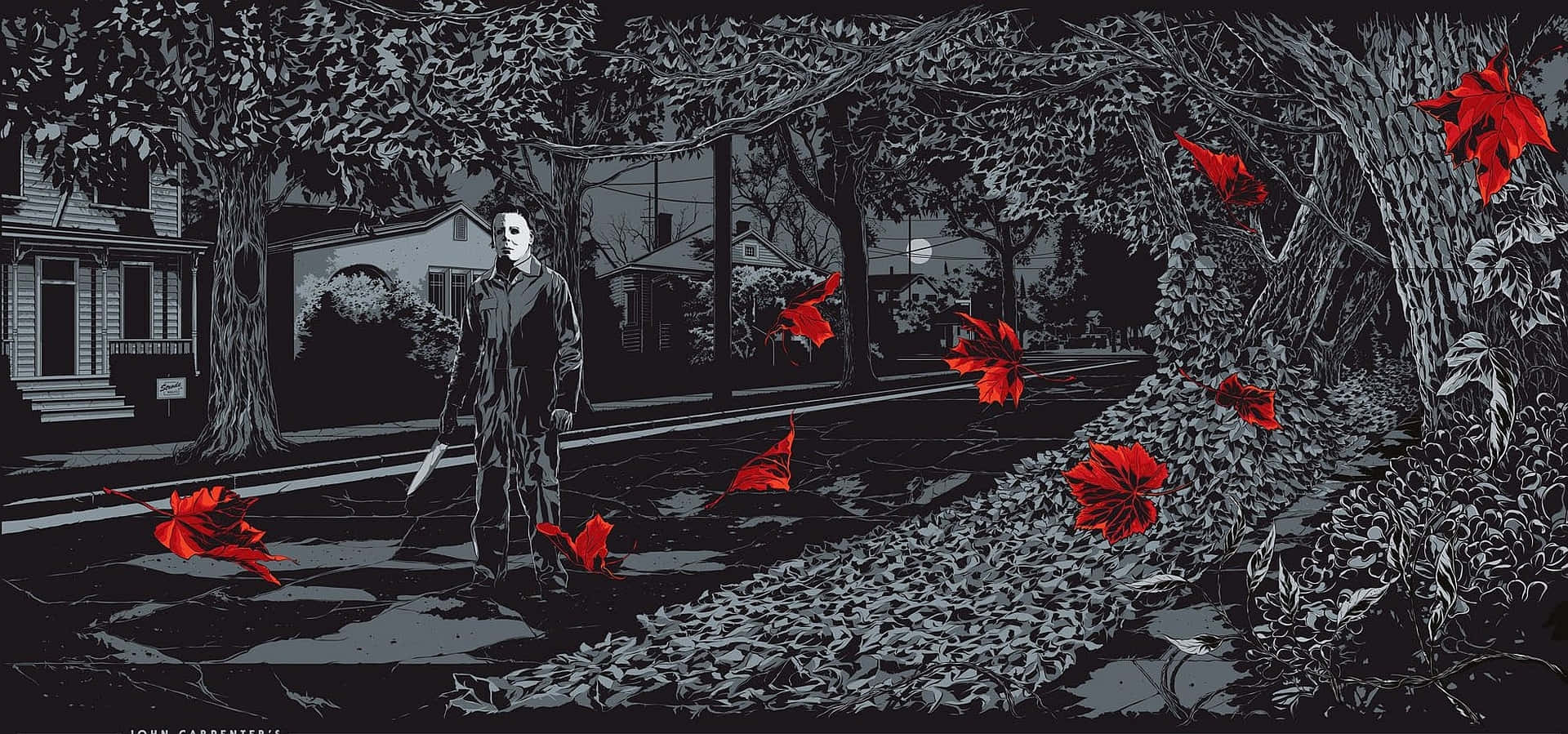 Download Halloween Michael Myers In The Street Wallpaper