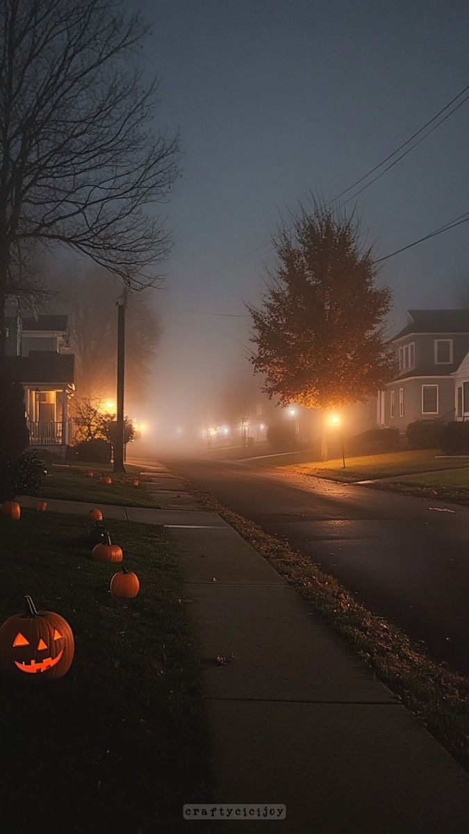 Halloween Street Wallpaper: Spooky Night Vibes for Your Phone