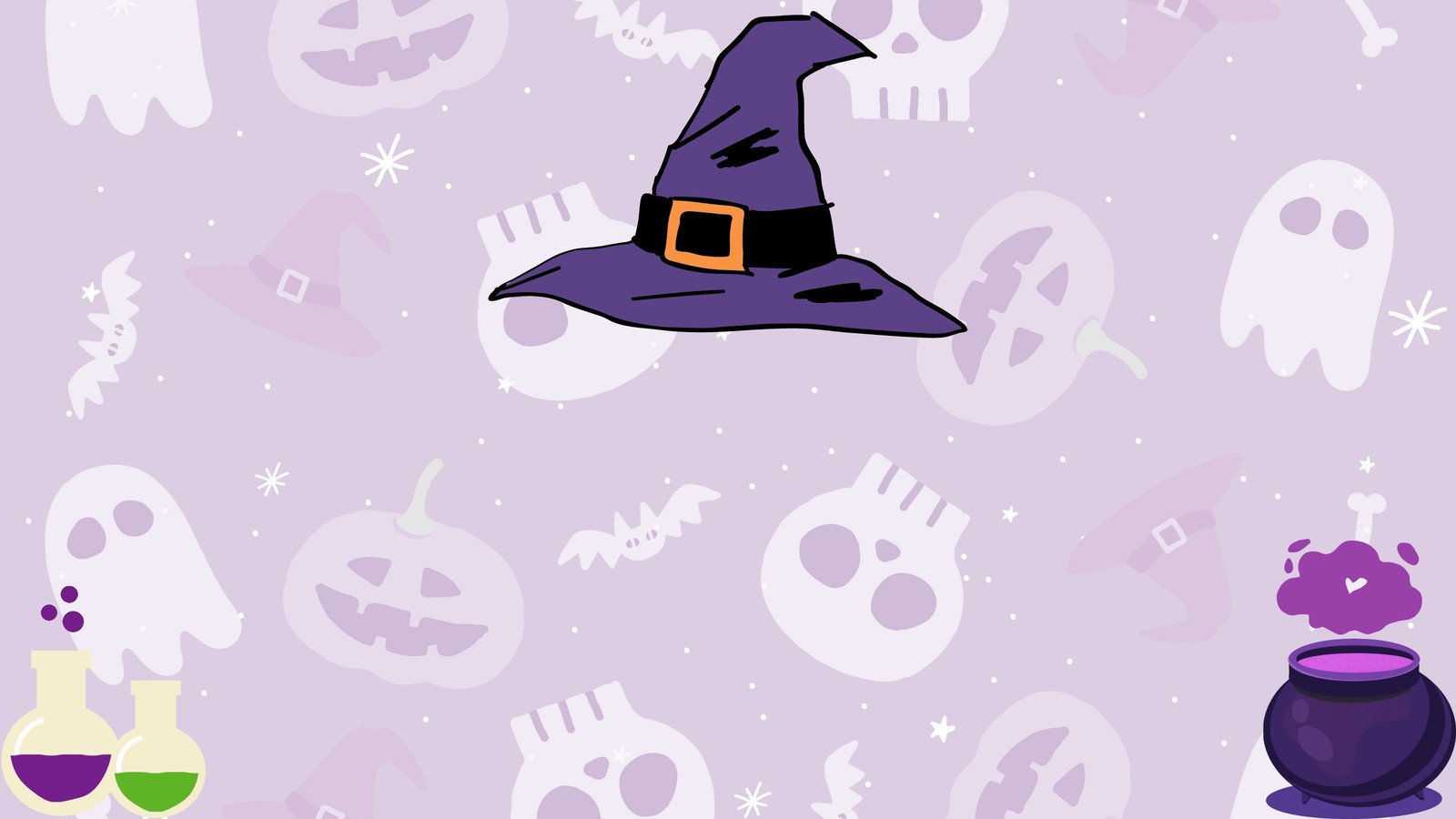 Purple Pattern Halloween Zoom Virtual Background