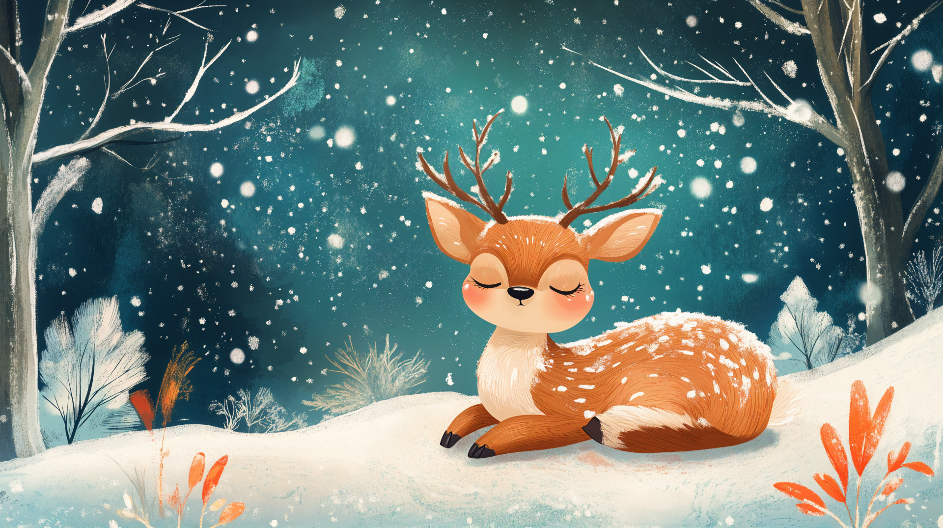 Cute Winter Bliss: A 4K Ultra HD Wallpaper