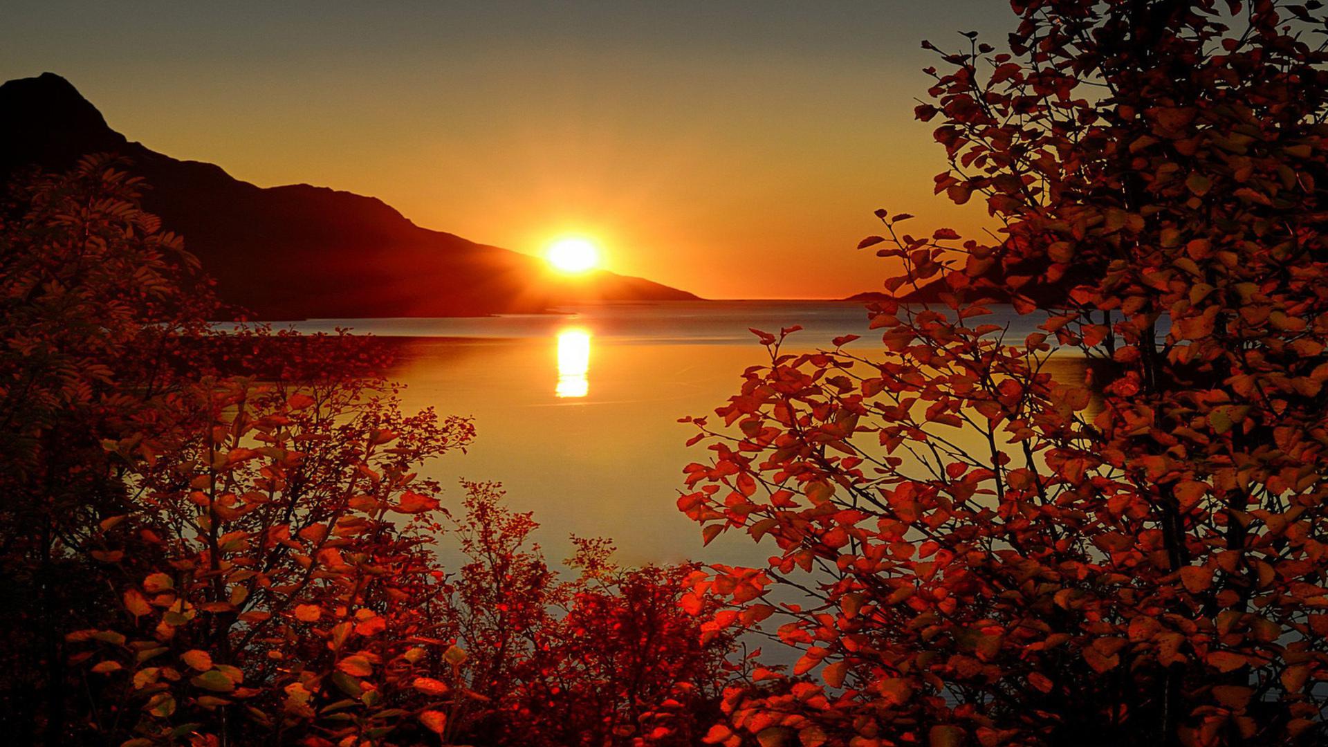 Autumn Sunset Desktop Wallpaper 08249