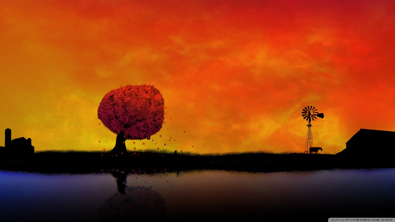 Autumn Sunset 4K UHD Wallpaper for UltraHD Desktop and TV, Widescreen and UltraWide Display