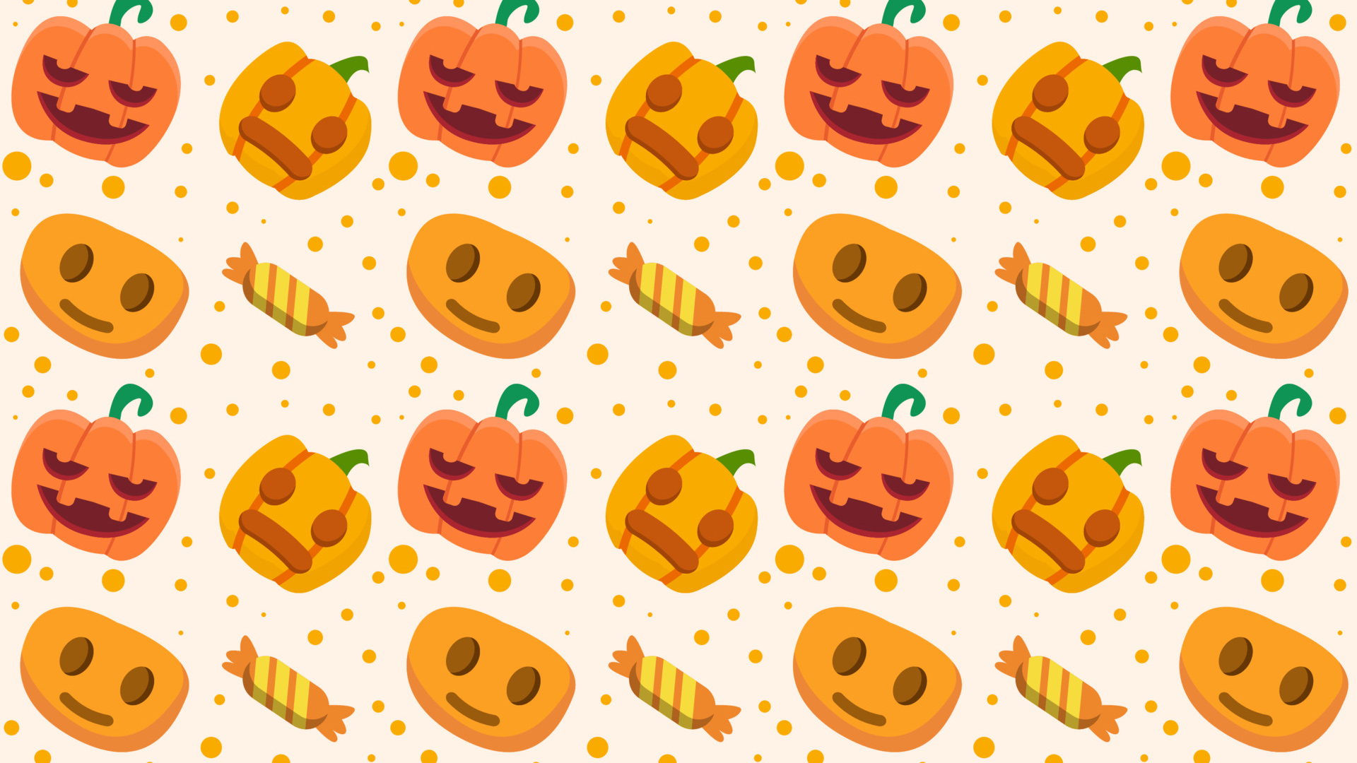 Happy Sad Face Of Pumpkins Candies HD Cute Halloween Wallpaper
