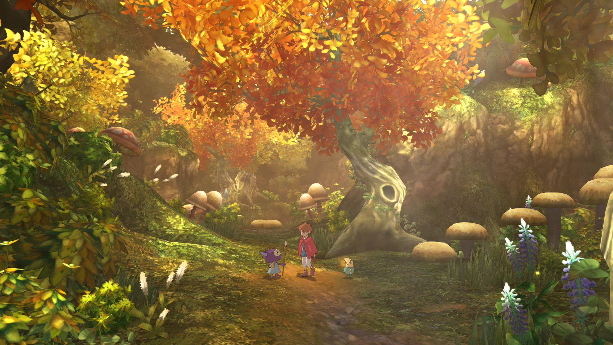 ni, No, Kuni, Wrath, Of, The, White, Witch, Art, Nature, Landscapes, Trees, Forest, Woods, Autumn, Fall, Boy, Path, Trail, Video, Games Wallpaper HD / Desktop and Mobile Background