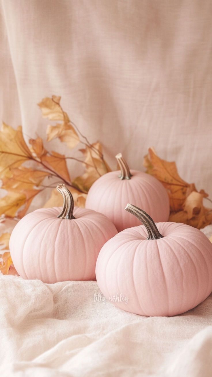 Chic Pink Pumpkin Wallpaper for Fall