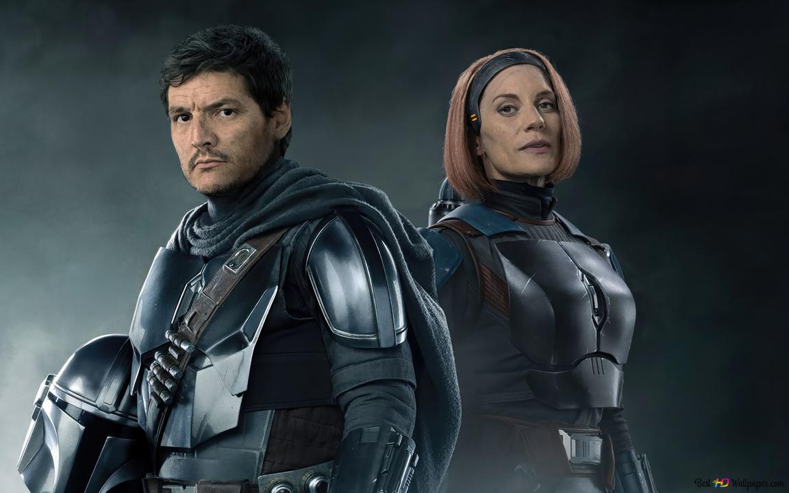 The Mandalorian And Bo Katan Kryze From The Mandalorian 4K Wallpaper Download