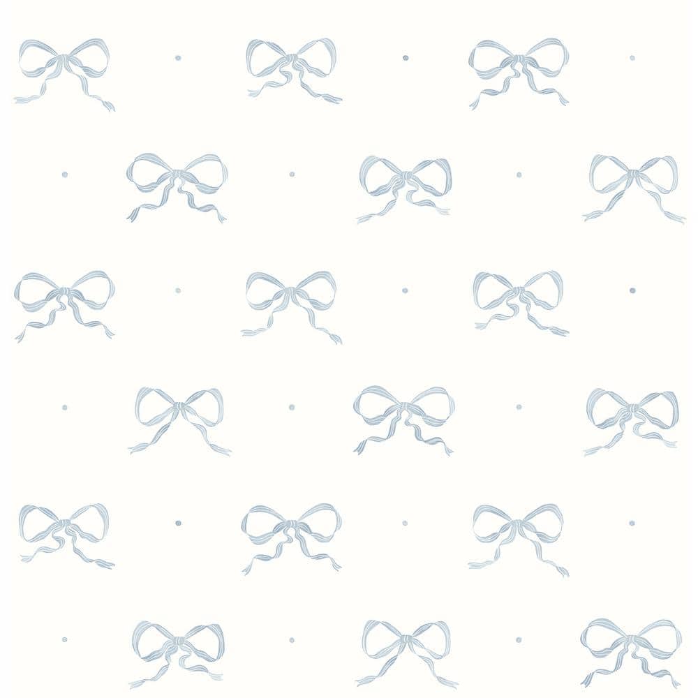 A Street Prints Emma Blue Heather Large Bow Paper Wallpaper AST4356 Home Depot