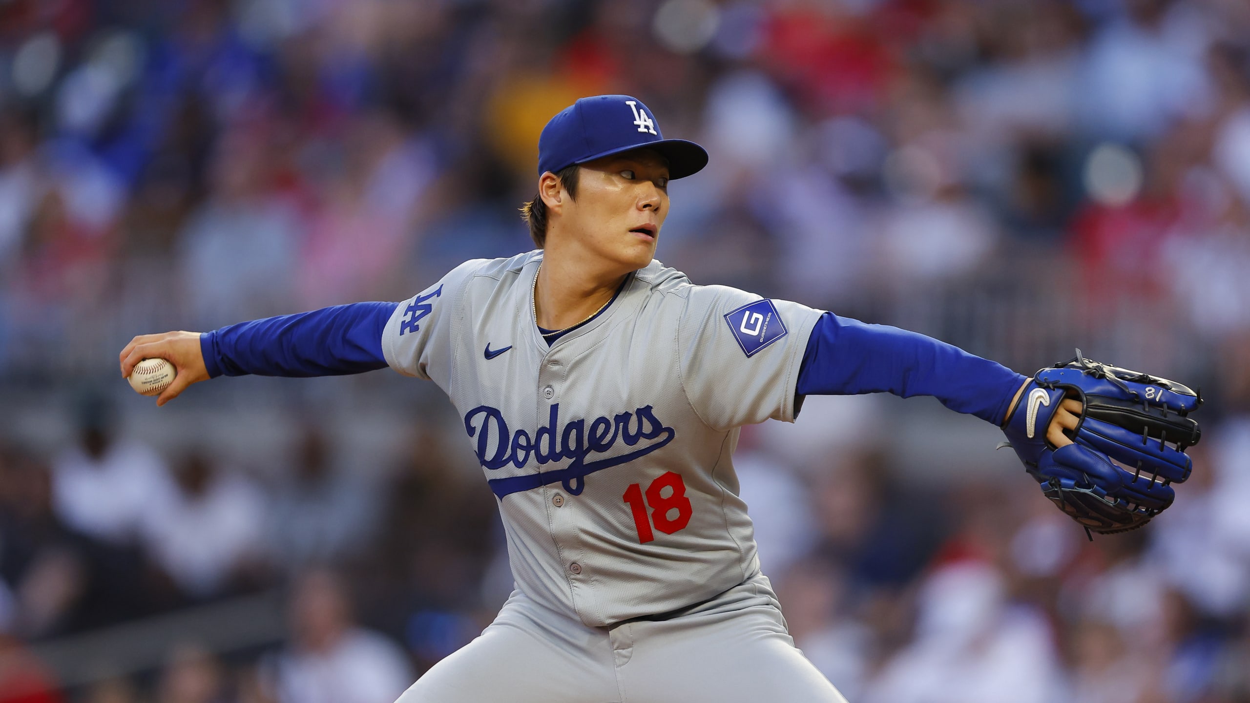 Dodgers 9, Braves 0: Yoshinobu Yamamoto pulls off Houdini act, lineup explodes late yet again