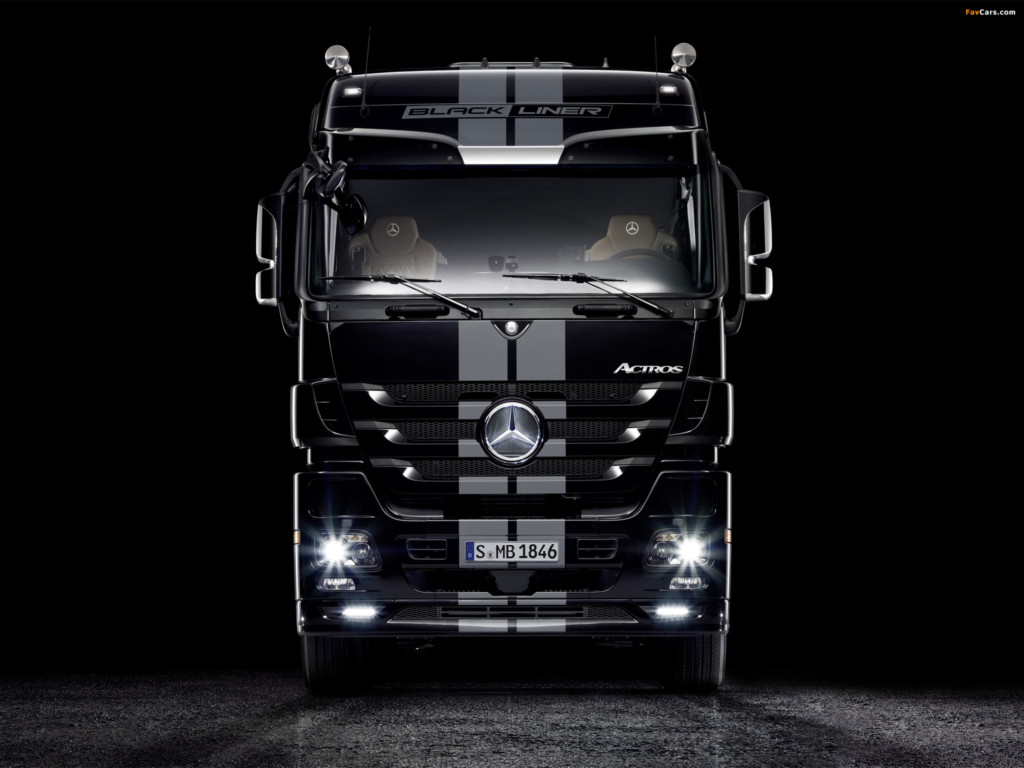 image Of Mercedes Benz Actros 1846 Black White Liner Edition (MP3) 2010 (2048x1536)