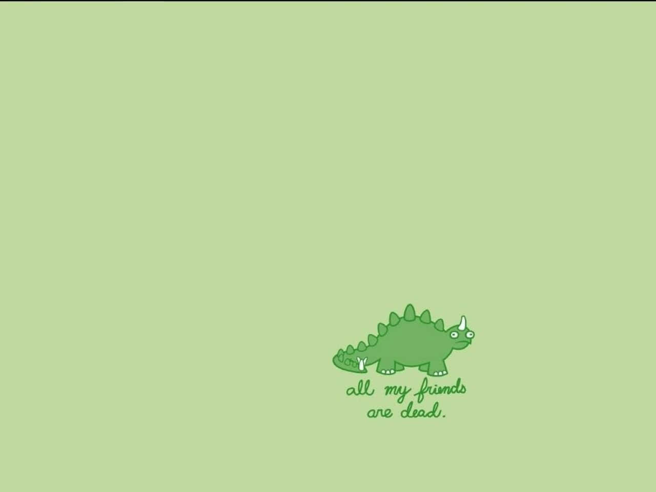 Download Cute Green Dinosaur Friends Wallpaper