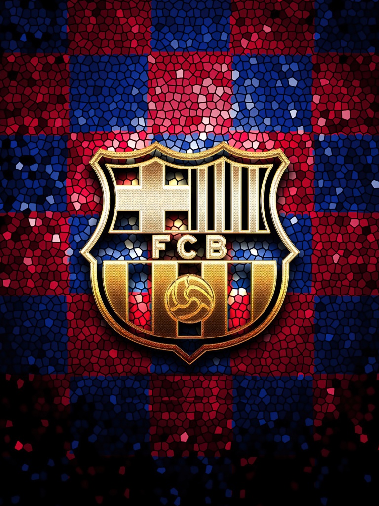 FCB Wallpaper 4K, Mosaic, Logo, Dark aesthetic