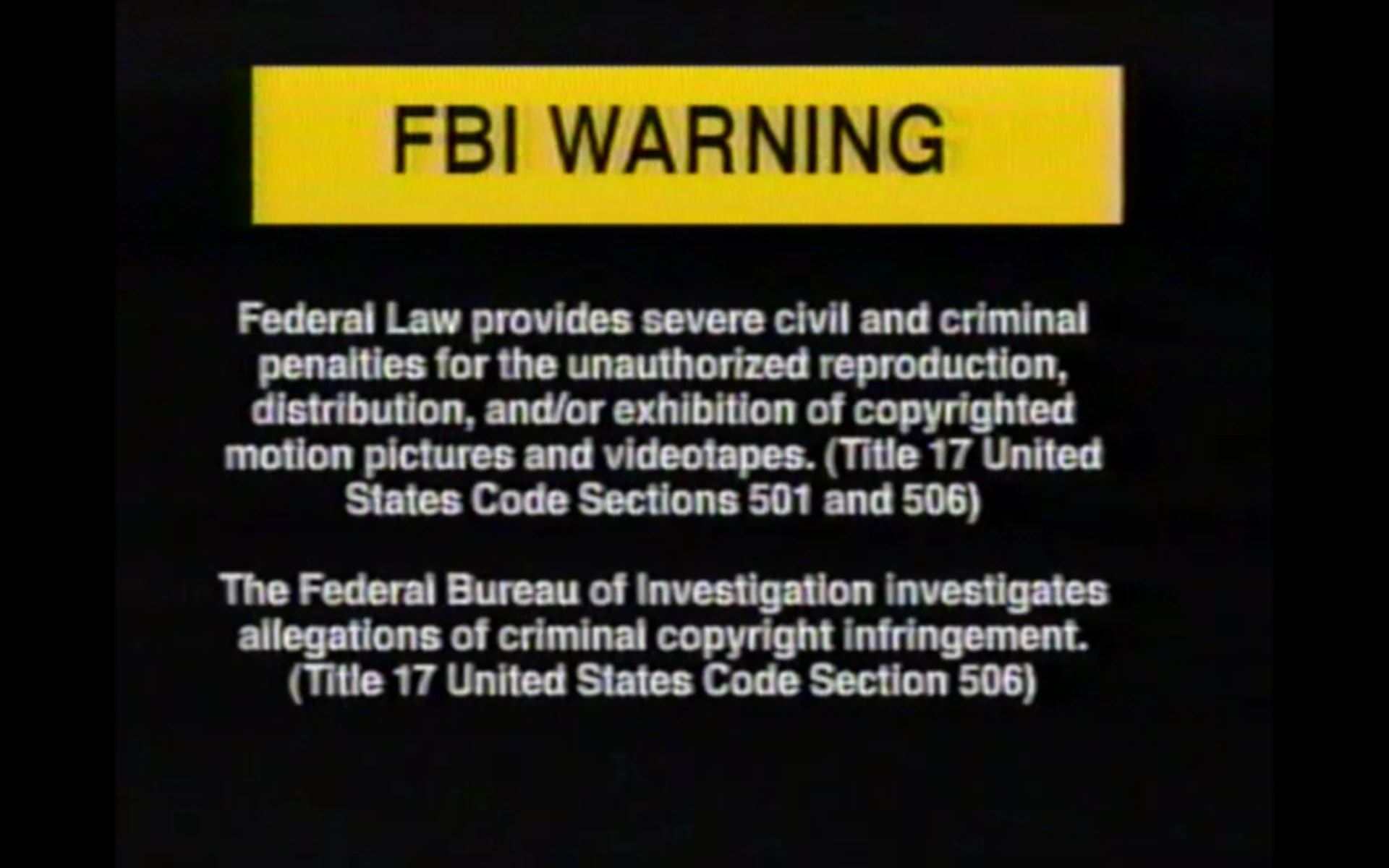 TMW Media Group Warning Screens