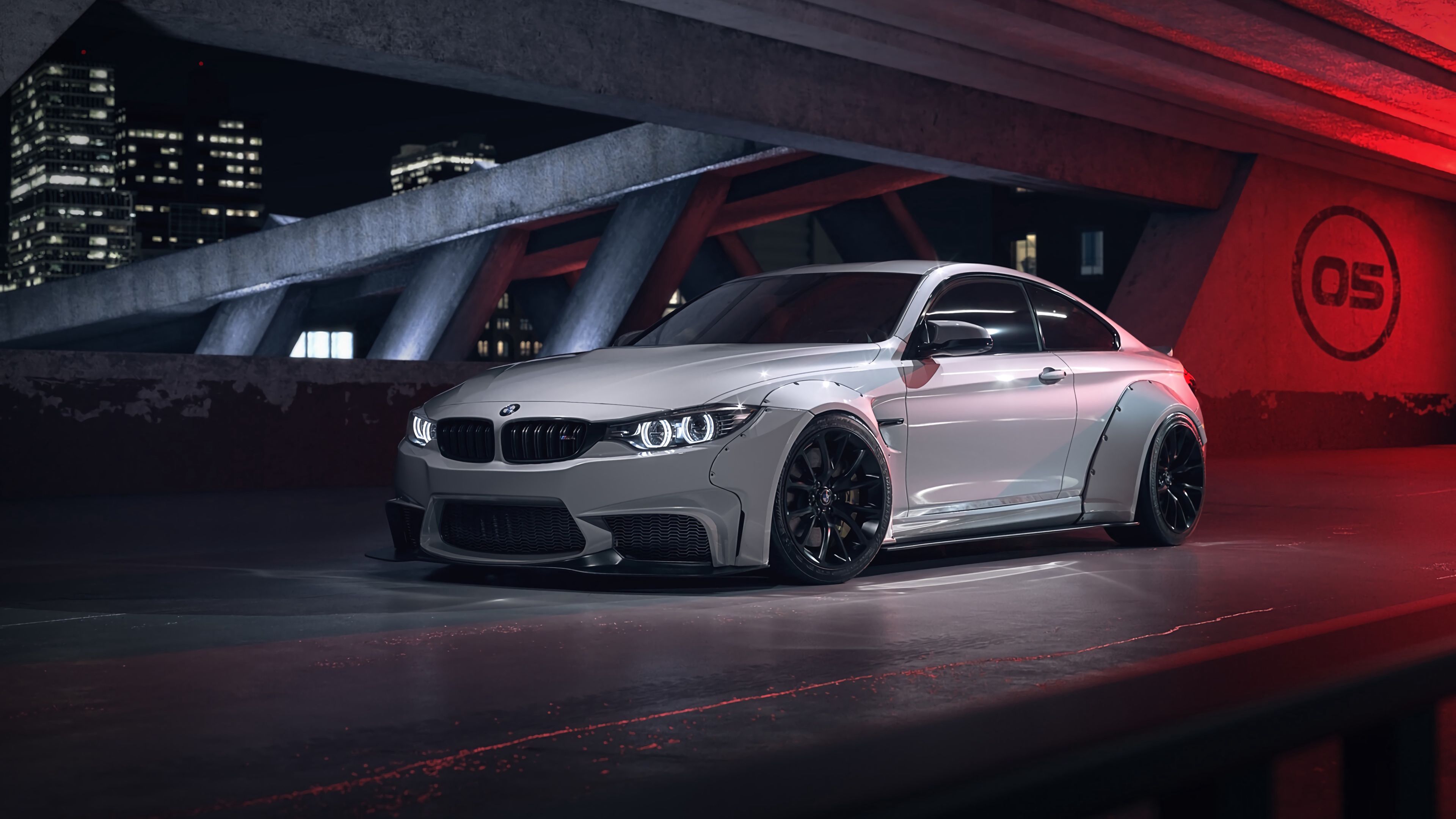Download wallpaper 3840x2160 bmw m4, bmw, car, white, side view 4k uhd 16:9 HD background