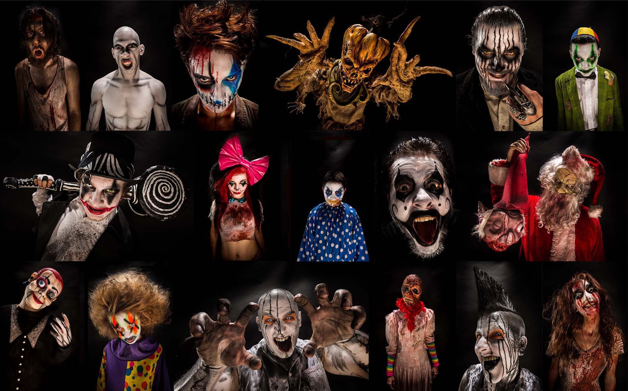 Phone wallpaper: Scary, Holiday, Halloween, Clown, Collage, Creepy, Evil 775420