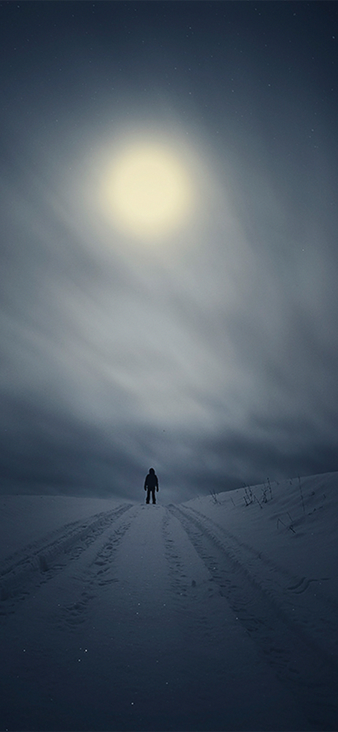 iPhone X wallpaper. dark day snow nature