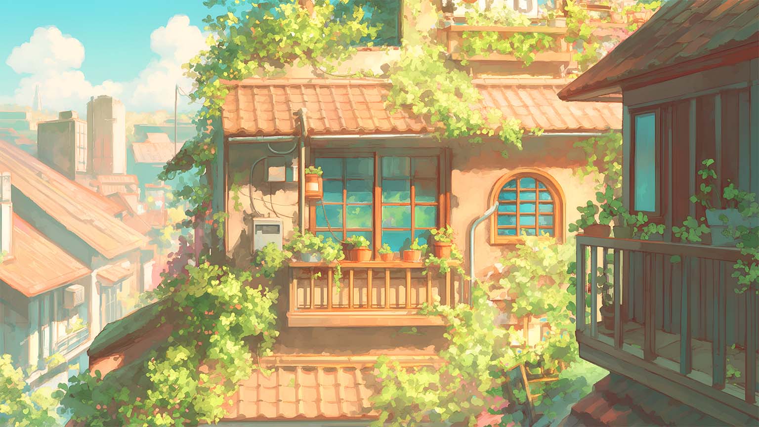Aesthetic Anime Scenery Desktop Wallpaper in HD & 4K