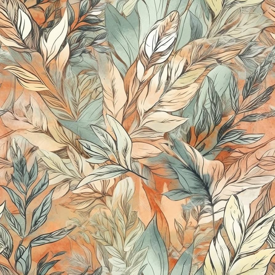 BEETAL Boho Watercolor Leaf Orange Yellow Green Autumn Vintage Peel And Stick Wallpaper Easy Peel Off Contact Paper Stick On Adhesive Wall Paper For Bathroom Waterproof Renter Friendly