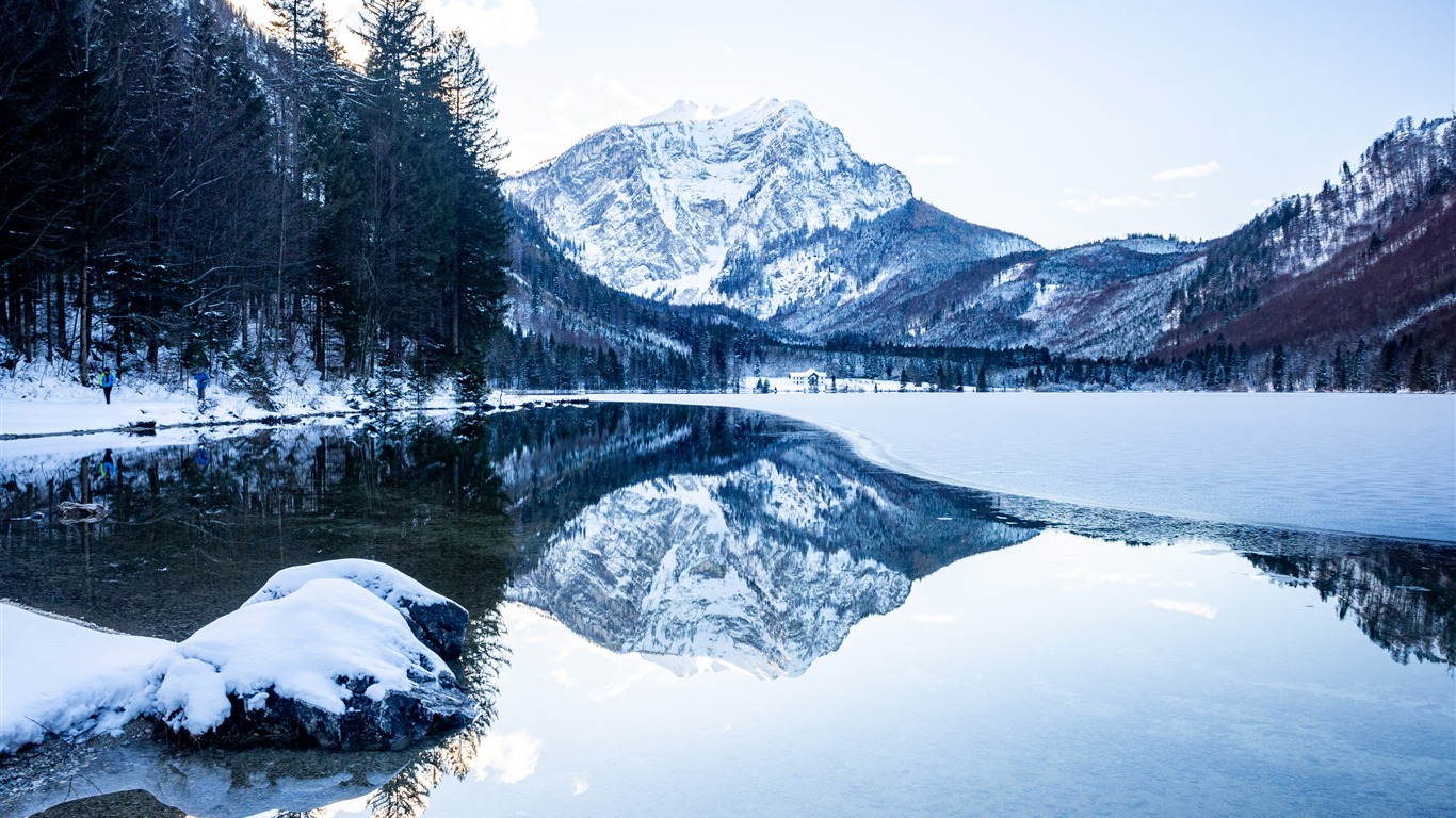 Forest Mountains Snow Lake 2020 Nature Scenery. For Your XFCE Desktop