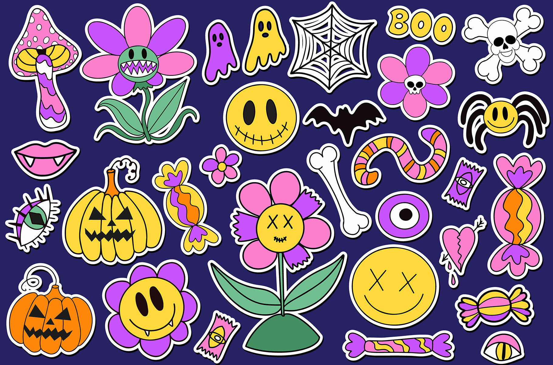 Groovy halloween Retro 70s style By Lucia_ Fox