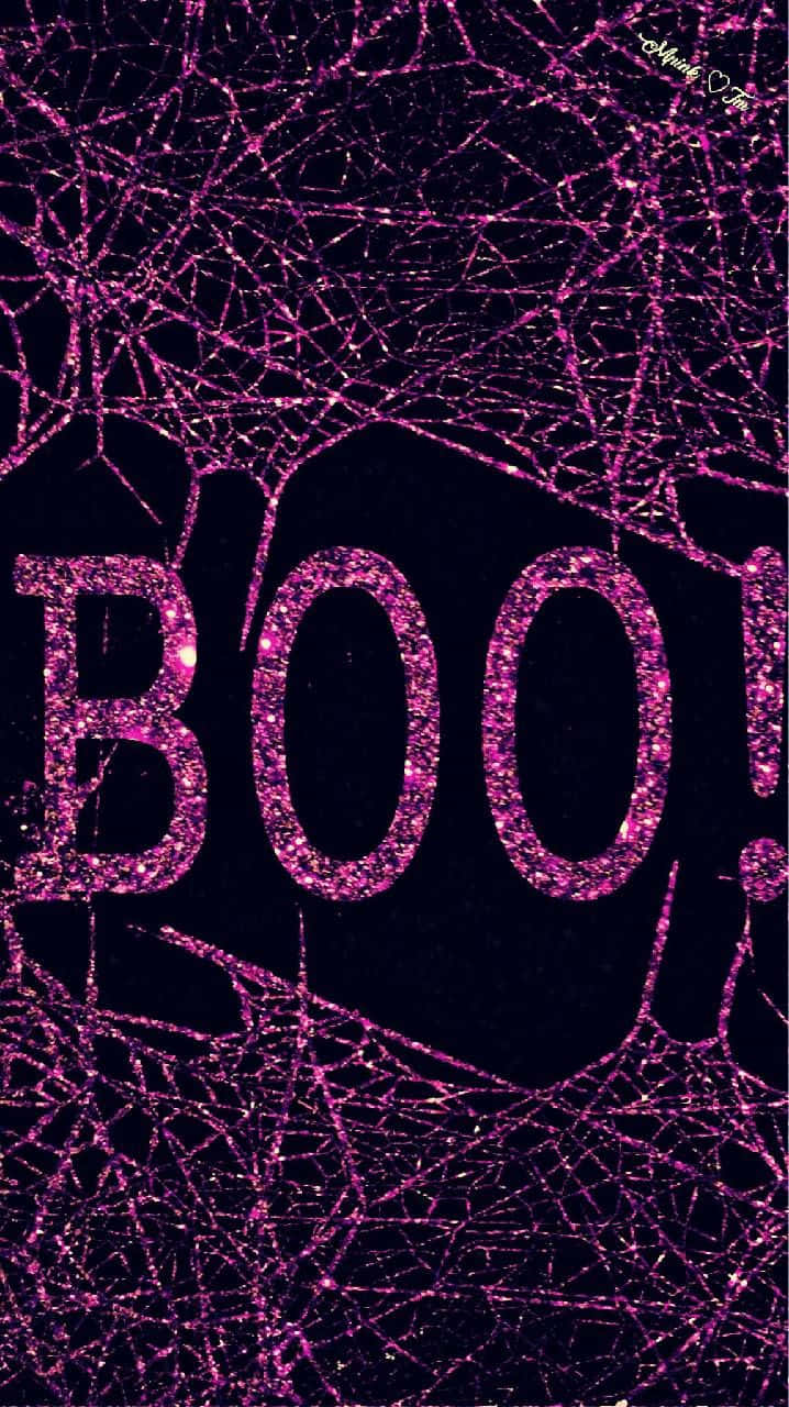 Download Girly Halloween Glittery Boo Wallpaper
