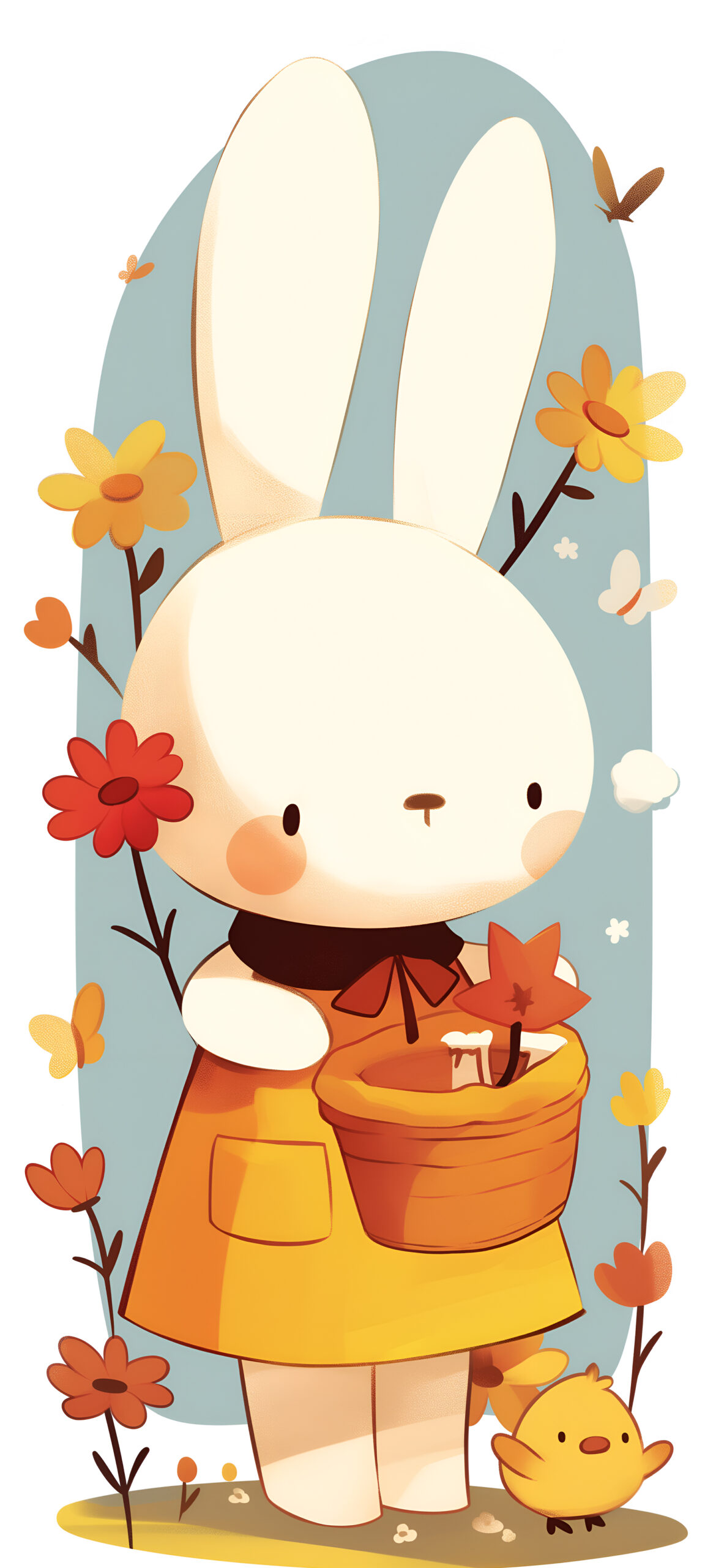 Miffy Bunny Flower Garden Wallpaper Art Wallpaper iPhone