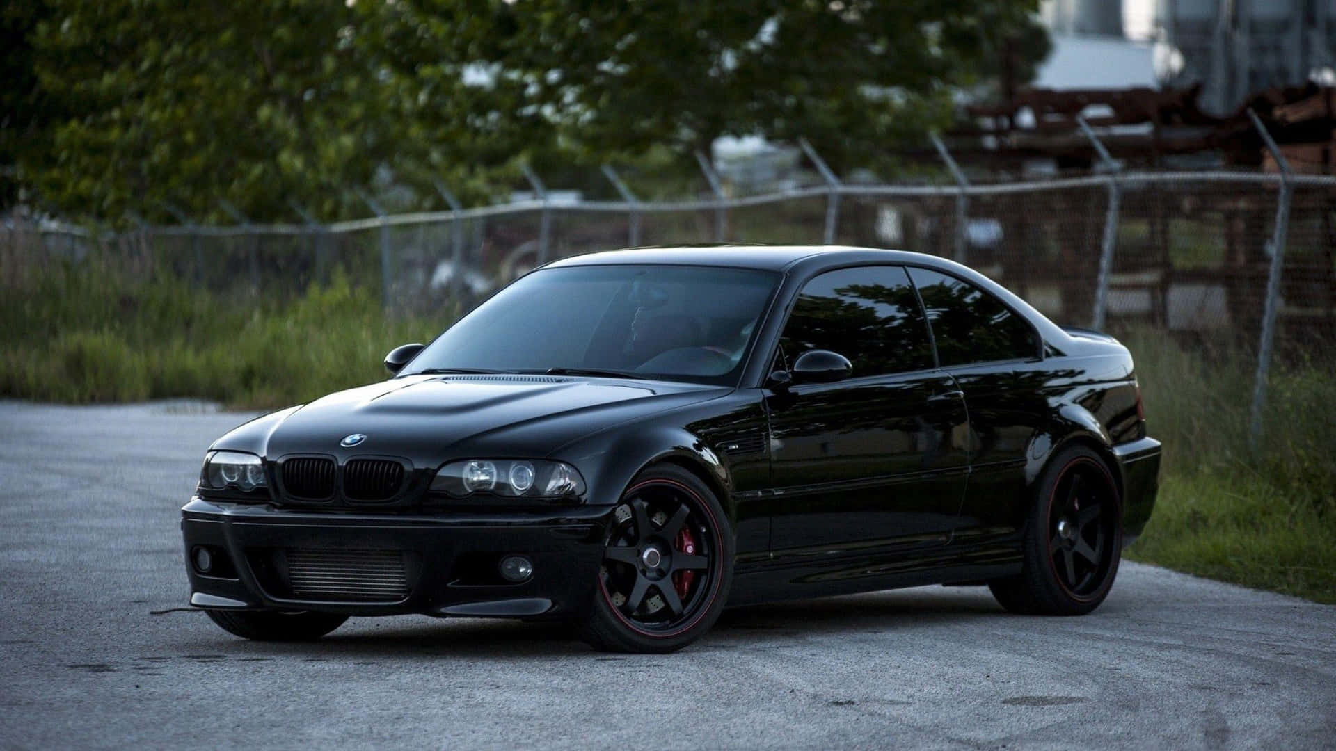 Download Black B M W E46 Coupe Urban Backdrop Wallpaper