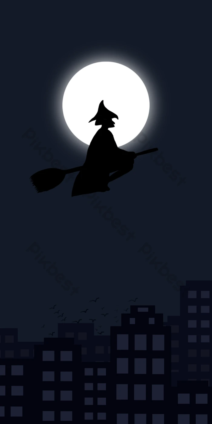 Mobile Phones Wallpaper Halloween Cartoon Phone Dark Blue. PSD Free Download